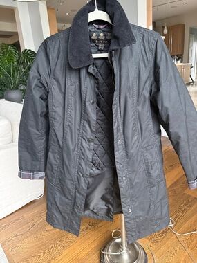 Barbour Black Waxed Military-Style Field Coat